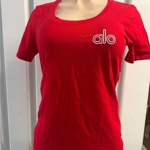 ALO Yoga Bold Red Short Sleeve Tee